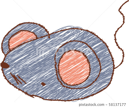 Mouse cute character children's graffiti mascot new year's card zodiac material illustration 58137177