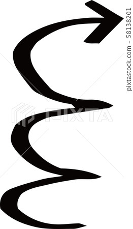 箭頭手繪可愛的粗糙塗鴉設計插圖 58138201