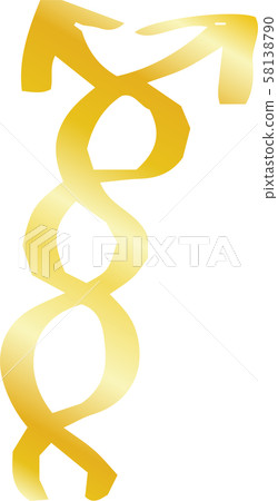 Arrow golden golden hand drawn cute rough doodle Arrow golden golden hand drawn cute rough doodle 58138790