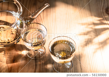 Japanese sake with gold leaf 58138900