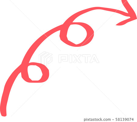 Arrow warm color hand drawn cute rough doodle Arrow warm color hand drawn cute rough doodle 58139074