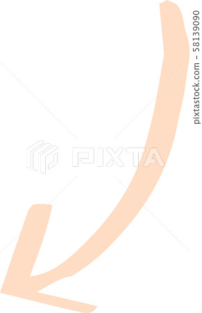 Arrow warm color hand drawn cute rough doodle Arrow warm color hand drawn cute rough doodle 58139090