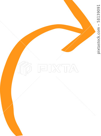 Arrow warm color hand drawn cute rough doodle 58139091