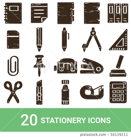 Product icon stationery handwritten 20 sets 58139211