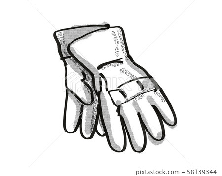 gardening gloves Garden Tool Cartoon Retro Drawing gardening gloves Garden Tool Cartoon Retro Drawing 58139344