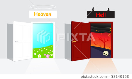 Will you go to Heaven or Hell after death ? vector Will you go to Heaven or Hell after death ? vector 58140168