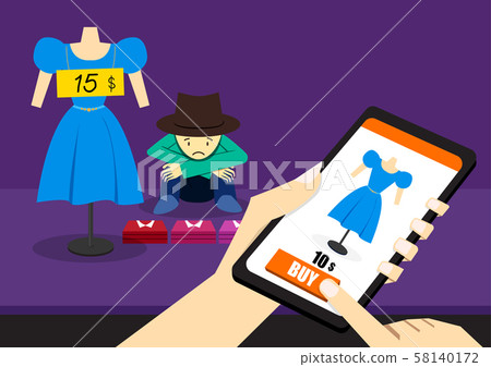 Online store has cheaper price than street shop 58140172