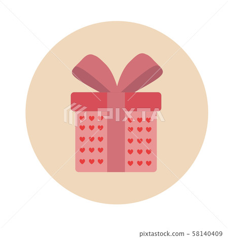 Gift, gift box with ribbon, vector Konka flat Gift, gift box with ribbon, vector Konka flat 58140409