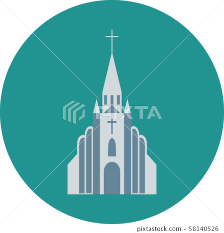 Church with a cross. Vector illustration of a Church with a cross. Vector illustration of a 58140526