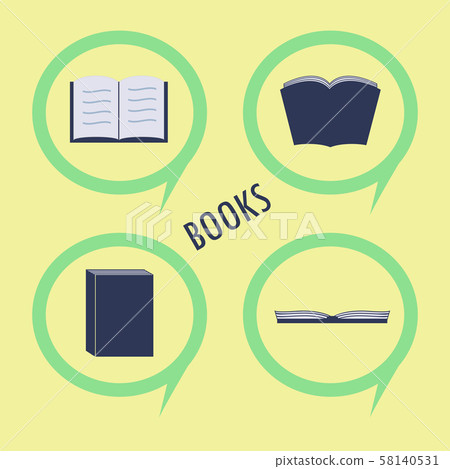 Book, read, reading vector flat design icon in a Book, read, reading vector flat design icon in a 58140531