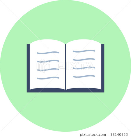 Book open, read, reading vector flat design icon 58140533
