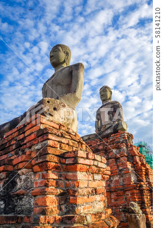 Buddha in Wat Chaiwatthanaram temple, Ayutthaya, 58141210