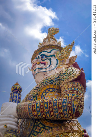 Yaksha statue, Grand Palace, Bangkok, Thailand 58141212