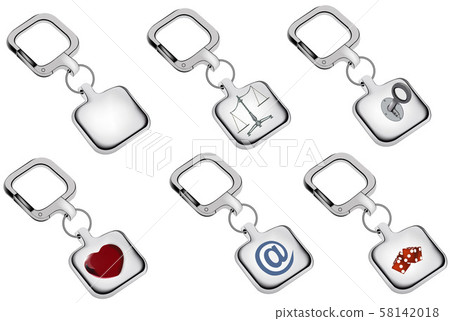 silver keychain gift with souvenir images 58142018