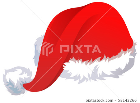 Red cartoon Santa hat vector isolated on white 58142266