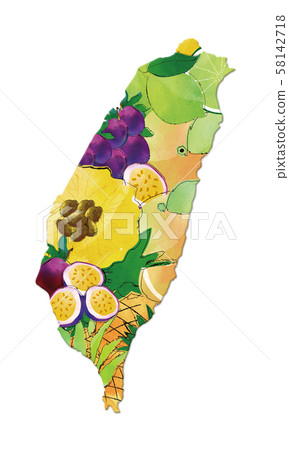 水果排列濾鍋，水果片，柿子，柑橘，梨，百香，柿子，樹柿子，柏果，橘，毛豆，曲 58142718