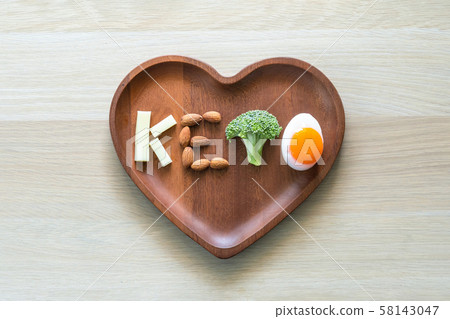 Keto food for ketogenic diet, healthy nutritional food eating lifestyle for good heart health with high protein, fat, low-carb to prevent heart disease and diabetes illness control 58143047