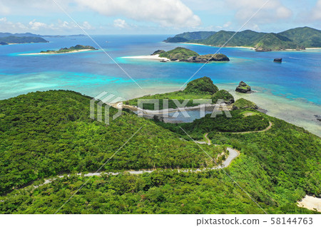 Aerial view from the sky near Nasezaki Observation Deck Aerial view from the sky near Nasezaki Observation Deck 58144763