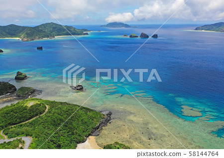 Aerial view of Zamami Island Kerama Blue Aerial view of Zamami Island Kerama Blue 58144764