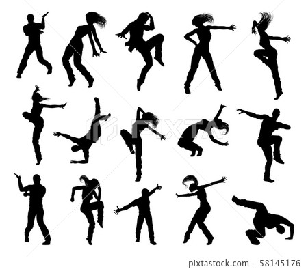 Street Dance Dancer Silhouettes 58145176