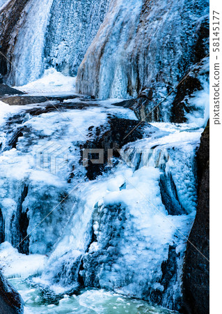Ibaraki Fukuroda Falls Icefall seen from the hiking course 58145177