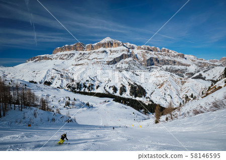 Ski resort in Dolomites, Italy Ski resort in Dolomites, Italy 58146595