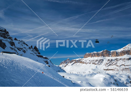 Ski resort in Dolomites, Italy 58146639