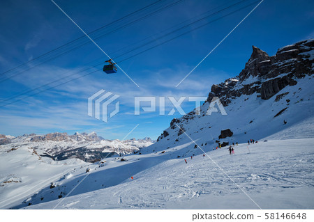 Ski resort in Dolomites, Italy 58146648