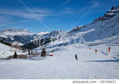 Ski resort in Dolomites, Italy 58146651