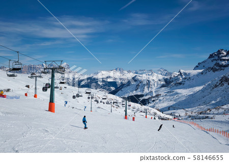 Ski resort in Dolomites, Italy 58146655