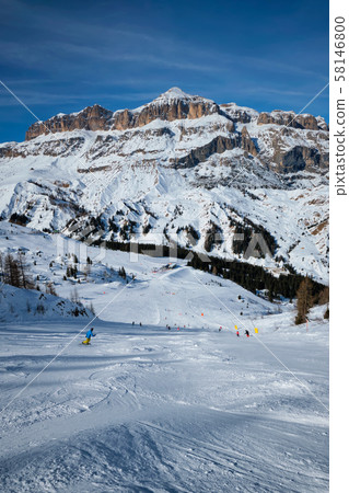 Ski resort in Dolomites, Italy Ski resort in Dolomites, Italy 58146800