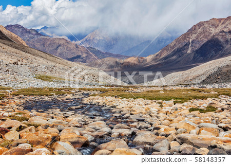Mountain stream in Himalayas 58148357