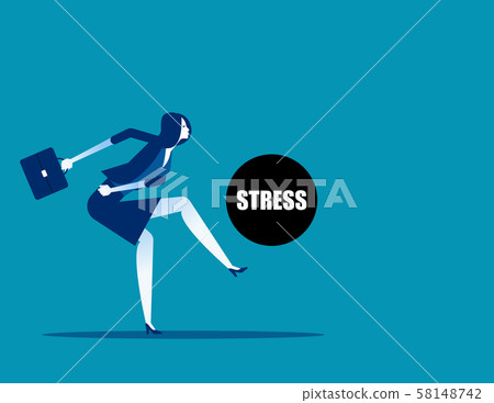 Businesswoman kicking stress. Concept business 58148742