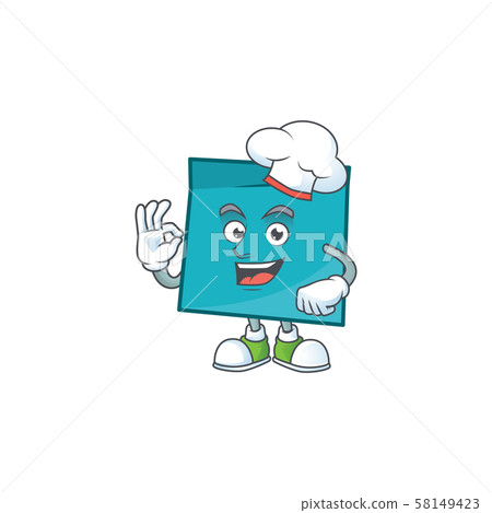 Chef rectangle sticker paper character for company note Chef rectangle sticker paper character for company note 58149423