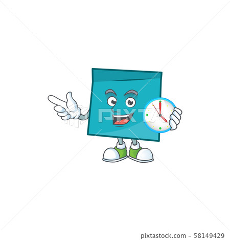 With clock rectangle sticker paper character for company note 58149429