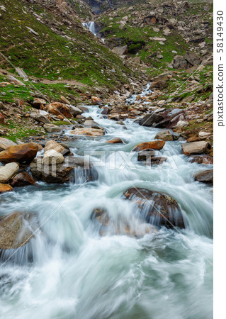 Waterfall in Himalayas 58149430