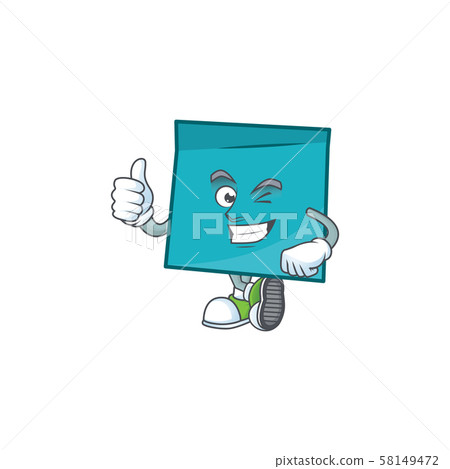 Thumbs up rectangle sticker paper character for company note 58149472