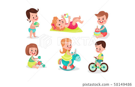 clipart of four girls playing