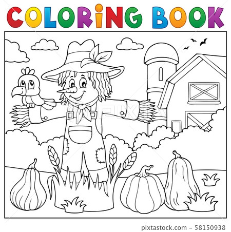 Coloring book scarecrow theme 2 Coloring book scarecrow theme 2 58150938