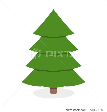 Christmas green tree isolated on white background - Stock Illustration ...