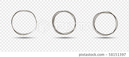 Set of Hand Drawn Circles, 58151397