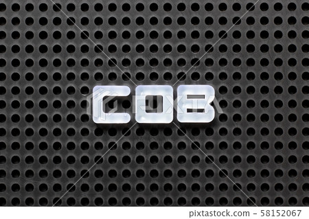 Black color pegboard with white letter in word COB Black color pegboard with white letter in word COB 58152067