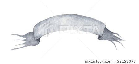 Gray ribbon. Gray waving flag or banner. Gray ribbon. Gray waving flag or banner. 58152073