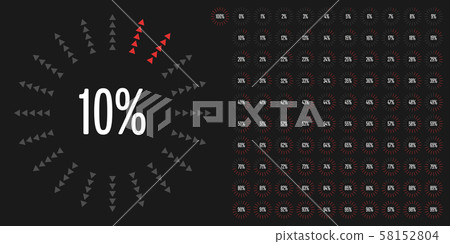 Set of circle percentage diagrams from 0 to 100 Set of circle percentage diagrams from 0 to 100 58152804