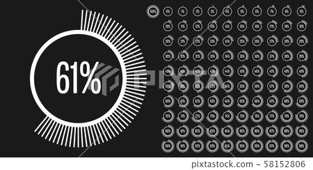 Set of circle percentage diagrams from 0 to 100 Set of circle percentage diagrams from 0 to 100 58152806