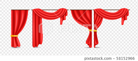 Set of red silk velvet curtains. Set of red silk velvet curtains. 58152966