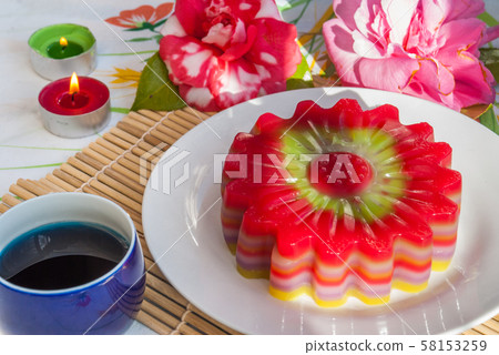 Thai dessert Layer Sweet Cake or Kanom Chan 58153259