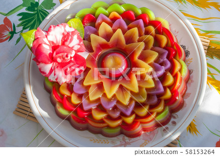 Thai dessert Layer Sweet Cake or Kanom Chan 58153264