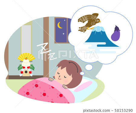 An auspicious girl dreaming first 58153290