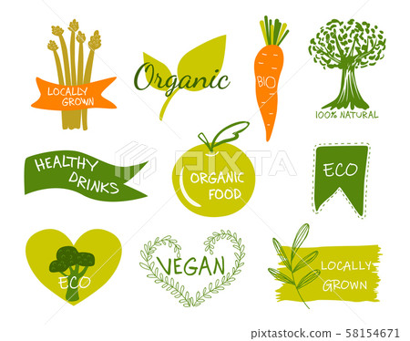 Vector eco, organic, bio logos or signs. 58154671
